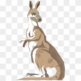 Standing Australia Kangaroo Back To See Drawing Clipart - Kangaroo Standing Up Drawing, HD Png Download - kangaroo png