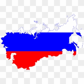 Flag-map Of Greater Russia - Russia Map And Flag, HD Png Download - russian flag png