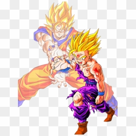 Pin By Santos Rodriquez On Tattoo Ideas - Gohan Ssj2 Con Goku, HD Png Download - kamehameha png