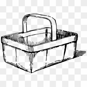 Basket - Picnic Basket Clipart Black And White, HD Png Download - picnic png