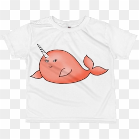 Orange Narwhal Kids Sublimation T-shirt , Png Download - Flounder, Transparent Png - narwhal png
