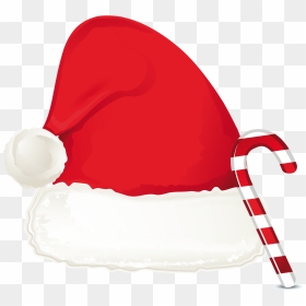 Christmas Candy Cane Ornament And Santa Hat Png Clipart - Christmas Santa Hat Clipart, Transparent Png - santa hat.png