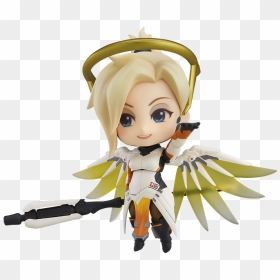 Nenderoid Mercy Posing Like She"s Casting Her Ultimate - Overwatch Mercy Nendoroid Png, Transparent Png - overwatch mercy png