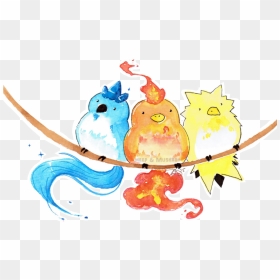 Check It Out, She"s Made Some Cute Watercolor Drawings, - 3 Legendary Birds Pokemon Chibi, HD Png Download - articuno png