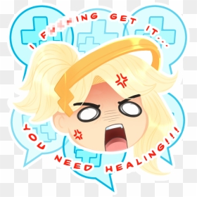 [ Overwatch ] Angry Mercy Sticker • Heckin Bear"s Heckin - Mercy Overwatch Fan Art, HD Png Download - overwatch mercy png