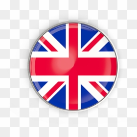 Round Button With Metal Frame - Iran And Uk Flag, HD Png Download - british flag png