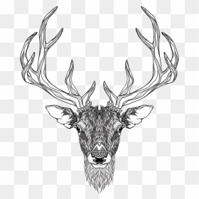 Elk Abziehtattoo Deer Totem Red Free Transparent Image - Deer Head Tattoo, HD Png Download - elk png