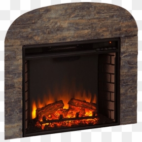 Fireplace Png File - White With Stone Electric Fireplace, Transparent Png - fireplace png