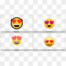 Smiling Face With Heart-shaped Eyes On Various Operating - Smiley, HD Png Download - heart eyes png