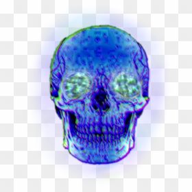 #glitch #skull #trippy - Skull, HD Png Download - trippy png
