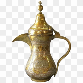 Antique Arabic Teapot Copper Silver Inlaid Damascus - Arabic Calligraphy On Teapot, HD Png Download - tea pot png