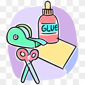Clipart Scissors Glue - Scissors And Glue Clipart, HD Png Download - vhv