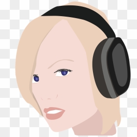 Girl Lady Headphones - Headphones, HD Png Download - headphones vector png