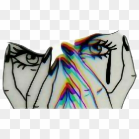 Pegatinas Sticker Tumblr Chicatumblr - Trippy Crying Girl Sticker, HD Png Download - trippy png