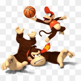 Donkey Kong And Diddy Kong Playing Basketball - Mario Sports Mix Donkey Kong, HD Png Download - diddy kong png