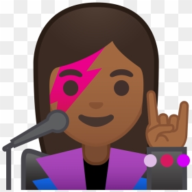 Woman Singer Medium Dark Skin Tone Icon - Sing Emoji With Transparent Background, HD Png Download - singer png