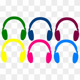 Colorful Headphone Clipart, HD Png Download - headphones vector png