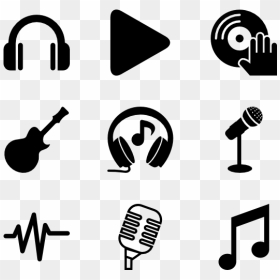 Audio Device,line - Music Notes Icon Png, Transparent Png - headphones icon png
