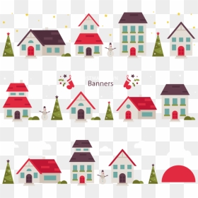 Christmas Banner Vecteur - Christmas Day, HD Png Download - town png