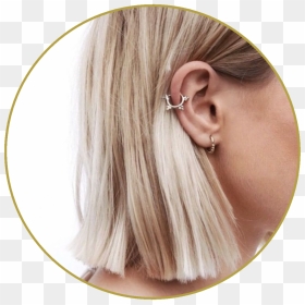Aesthetic Blond Hair , Png Download - Piercing En La Oreja Con Cabello Corto, Transparent Png - piercing png