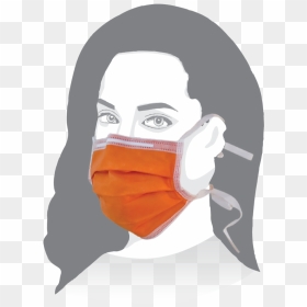 Transparent Surgical Mask Png - Orange Colour Face Mask, Png Download - face mask png