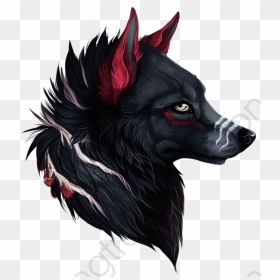 Black Wolf Avatar, Wolf Clipart, Creative Animal Heads, - Black And Red Wolf, HD Png Download - black wolf png