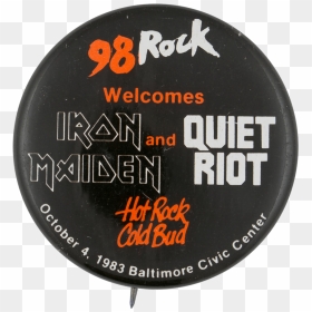 Iron Maiden And Quiet Riot Concert Event Button Museum - Quiet Riot, HD Png Download - iron maiden logo png