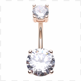 Rose Gold Diamond Belly Button Piercing, HD Png Download - piercing png