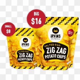 Irvins Salted Egg Potato Chips, HD Png Download - zigzag png