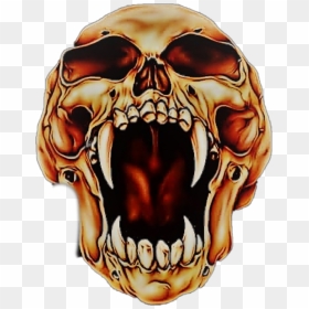 Skull Art Skull Art Drawing Air Brushes - Skull Open Mouth Drawing, HD Png Download - open mouth png