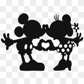 Minnie Mouse Mickey Mouse The Walt Disney Company Silhouette - Mickey And Minnie Mouse Kissing Silhouette, HD Png Download - minnie bow png
