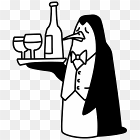 Waiter Serving Png Download Image - Png Black And White Gif Character Gif, Transparent Png - waiter png
