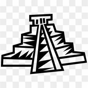 Vector Illustration Of Aztec Mesoamerica Central Mexico - Aztec Pyramids Clipart, HD Png Download - bandera de mexico png