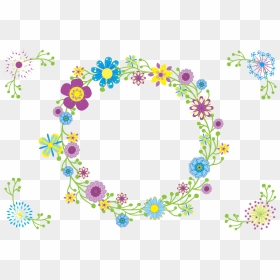 Vector Flowers Circle - Vector Graphics, HD Png Download - flower circle png