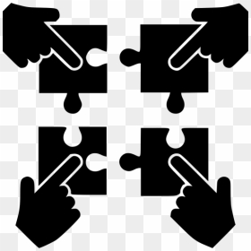 Business Teamwork Join Hands Together Business Teamwork - Collaboration Black And White, HD Png Download - team icon png