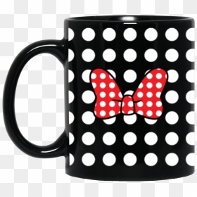 Minnie Bow On Black - Polka Dot, HD Png Download - minnie bow png