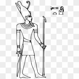 Osiris Egyptian God Drawing, HD Png Download - pharaoh png