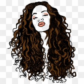 Brown Curly Hair Png - Long Curly Hair Silhouette, Transparent Png - curly hair png