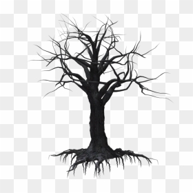Creepy Tree Paintings - Creepy Tree Transparent, HD Png Download - trees silhouette png