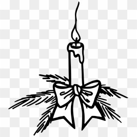 A Candle With A Bow Clip Arts - Clip Art, HD Png Download - white bow png