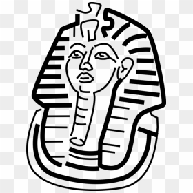 Vector Illustration Of Ancient Egyptian Pharaoh Of - Mask Of Tut Black And White, HD Png Download - pharaoh png