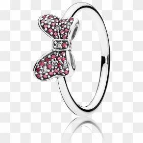 Disney, Minnie"s Sparkling Bow Ring, Red & Clear Cz - Pandora Minnie Ring, HD Png Download - minnie mouse bow png