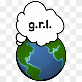 Logo Of Planet And Thought Cloud Saying "g, HD Png Download - thought cloud png