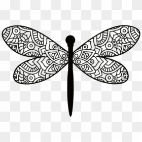 Free Dragonfly Mandala Svg, HD Png Download - dragonfly silhouette png