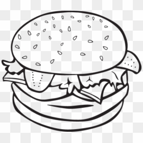 Burger Clipart Black And White, HD Png Download - burger clipart png
