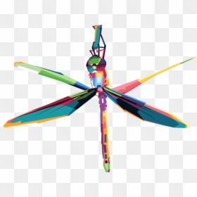 Geometric Dragon Fly, HD Png Download - dragonfly silhouette png