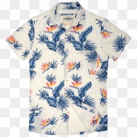 White Birds Of Paradise Hawaiian Shirt, HD Png Download - hawaiian shirt png