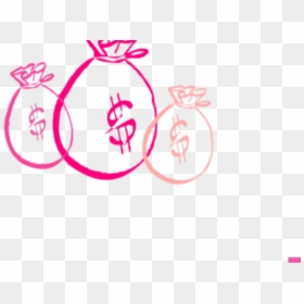 Pink Money Bag Png, Transparent Png - bags of money png