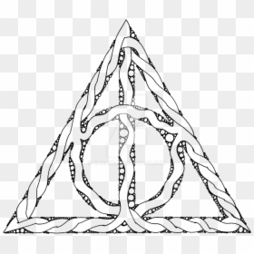 Drawing, HD Png Download - deathly hallows symbol png