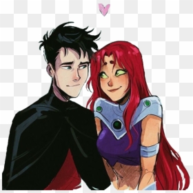 Robin And Starfire Fanart, HD Png Download - raven teen titans png